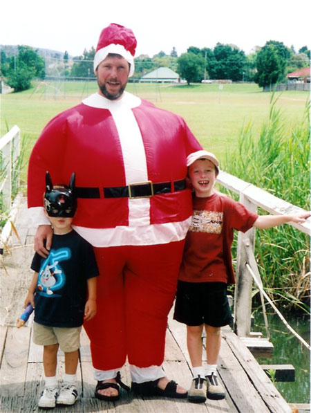 Batman, Santa & my nephew Tyler, Armidale Xmas 2004.
