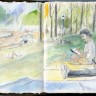 sketching in Central Park, NY